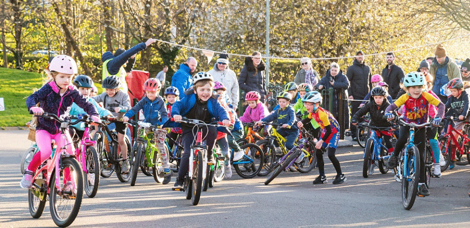 kids at the starting line at the NSC